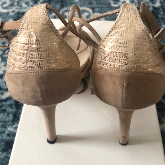 Dior Tan Evening Suede and Embossed Leather Pumps - Picture 2 of 5